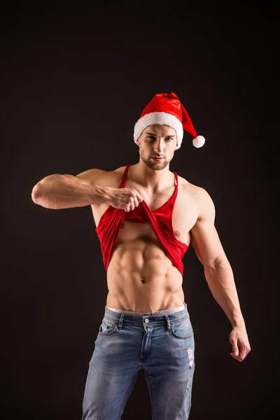 Bonito sexy santa claus — Fotografia de Stock