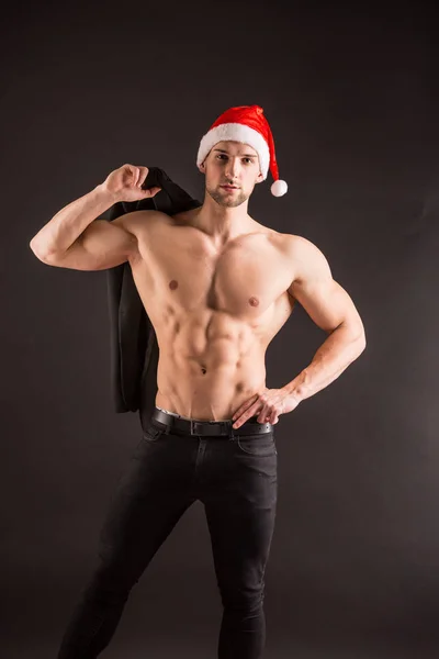 Handsome sexy santa claus — Stock Photo, Image