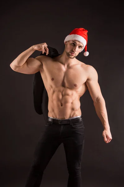 Handsome sexy santa claus — Stock Photo, Image