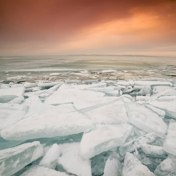 Lac gelé Balaton — Photo
