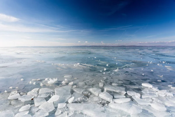 Bevroren Balatonmeer — Stockfoto