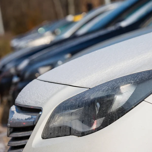 Parking cars with beautiful sunshine