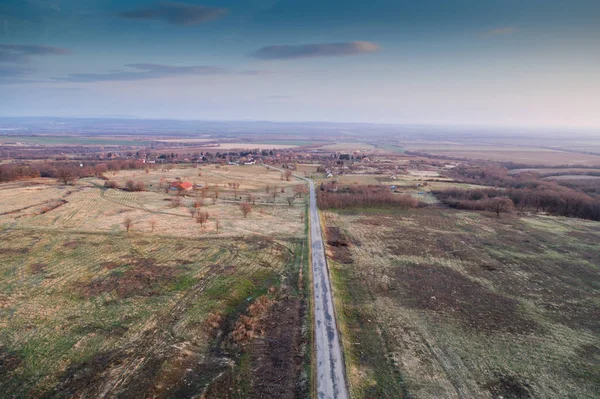 Вид з повітря на село — стокове фото