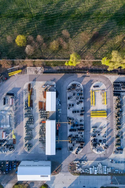 Vista aérea da fábrica de cabos — Fotografia de Stock