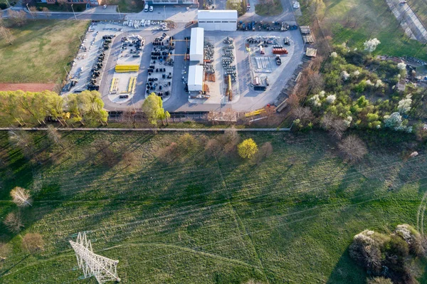 Aerial view of cable factory — Stock Photo, Image