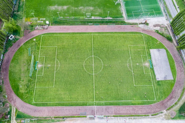Vista do campo de futebol — Fotografia de Stock