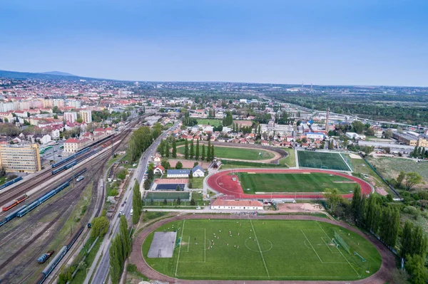 Vue du terrain de soccer — Photo