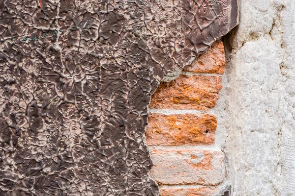 Strukturierter Hintergrund: alte Backsteinmauer — Stockfoto