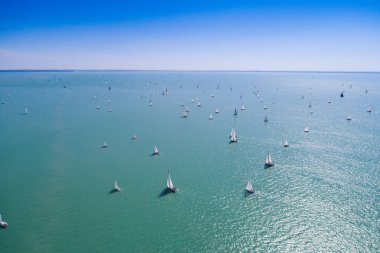 Beyaz yelkenli tekneler 