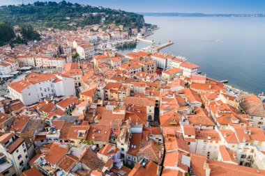 Sabah güneşi'Sloven Adriyatik kıyısında Piran