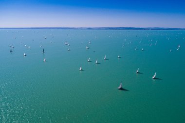 Beyaz yelkenli tekneler 