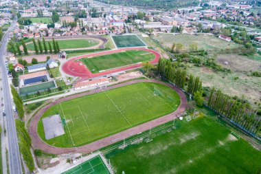 Futbol sahası görünümünü 