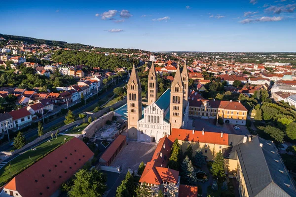 Pecs, Szekesegyhaz. Bird eye view — Stockfoto