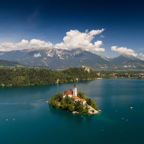 Kirche der Annahme, ausgeblutet, Slowenien — Stockfoto