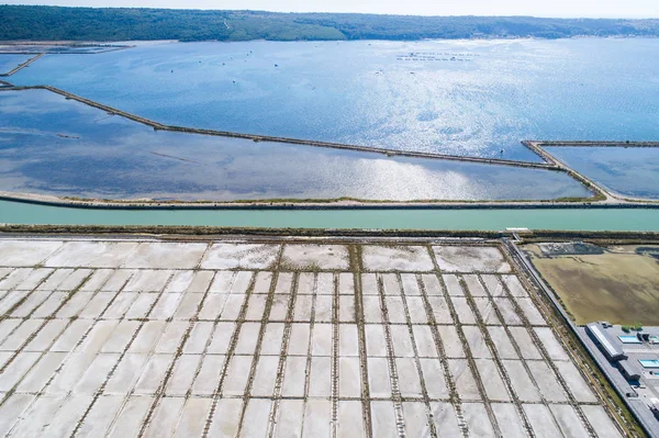 Salt evaporation ponds in Secovlje, Slovenia — Stock Photo, Image