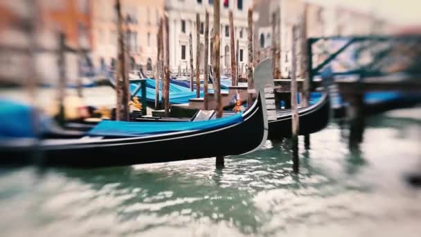 Venedig mit Gondeln — Stockvideo