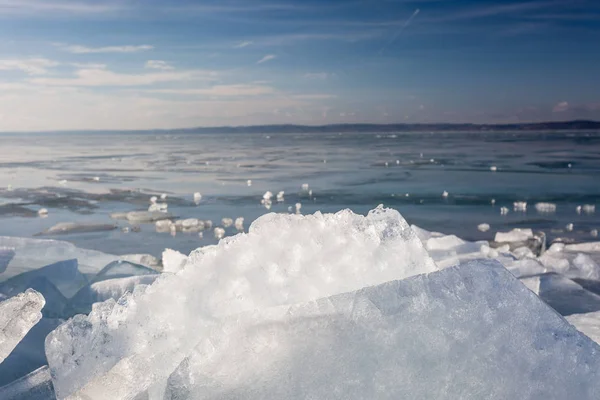 Lago congelado Balaton — Foto de Stock