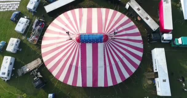 Luchtfoto Van Een Circustent — Stockvideo