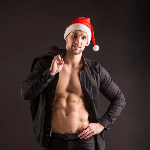 Handsome sexy santa claus — Stock Photo, Image