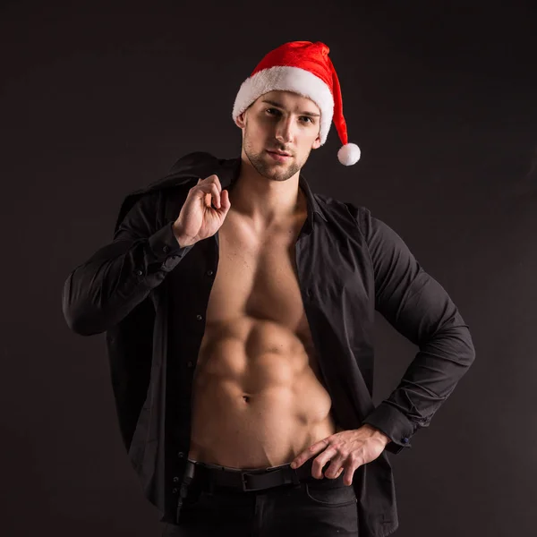 Guapo sexy santa claus — Foto de Stock