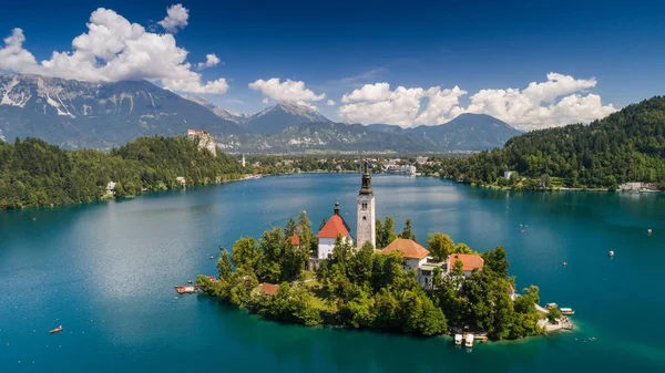 Kerk van de aanname, Bled, Slovenië — Stockfoto