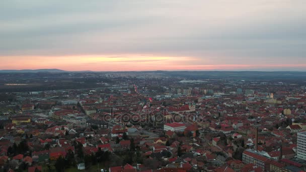 Luchtfoto Schieten Uit Tettye Bij Avond — Stockvideo