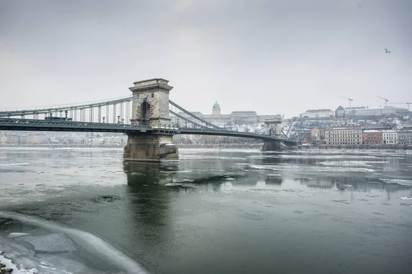 Лід тече річка Дунай — стокове фото