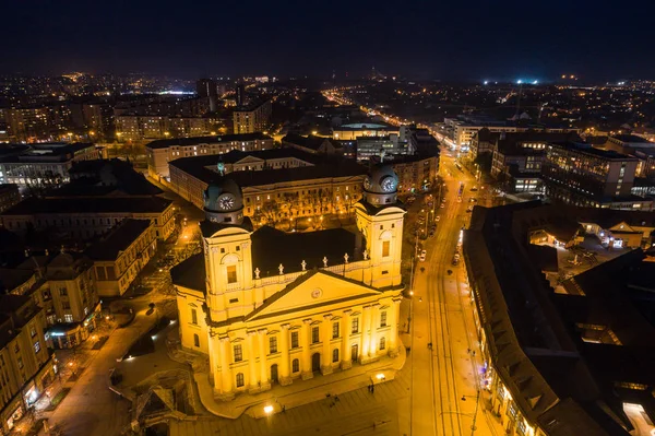 Reformované velký kostel v městě debrecen, Maďarsko — Stock fotografie