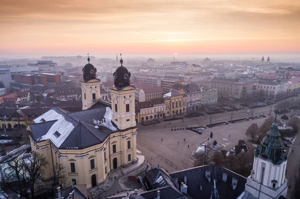 Gran Iglesia Reformada en la ciudad de Debrecen, Hungría — Foto de Stock