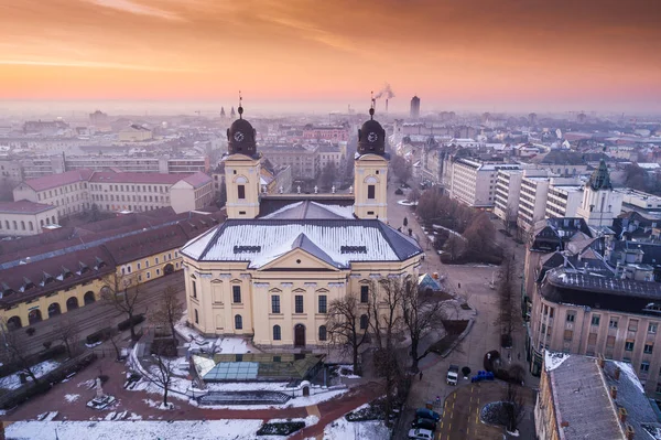 Gran Iglesia Reformada en la ciudad de Debrecen, Hungría —  Fotos de Stock