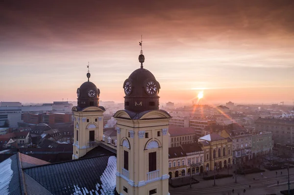 Grande Chiesa Riformata nella città di Debrecen, Ungheria — Foto Stock