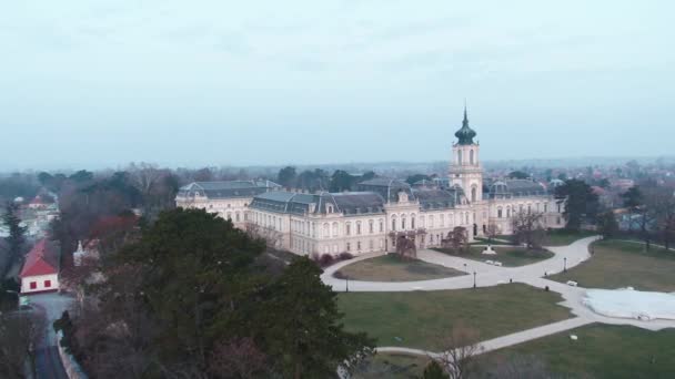 Vídeo Aéreo Castelo Festetics Keszthely Hungria — Vídeo de Stock