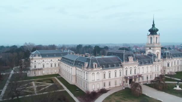 Aerial Video Festetics Castle Keszthely Hungary — Stock Video