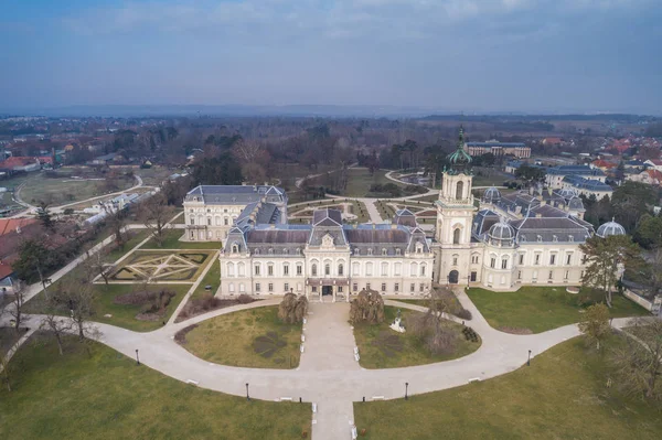 Antena phooto zamek Festetics w Keszthely — Zdjęcie stockowe