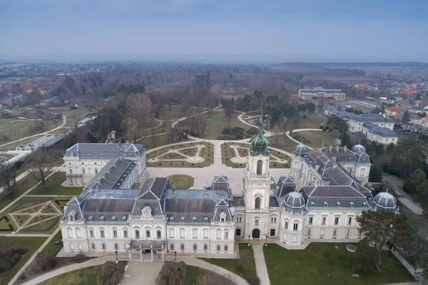 Foto aerea del castello dei Festetici a Keszthely — Foto Stock