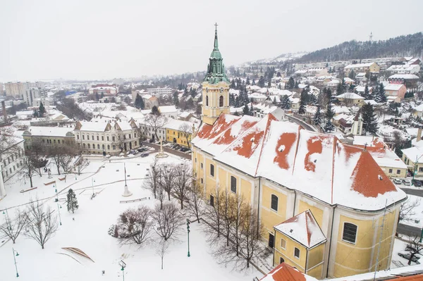 Vista a volo d'uccello di Szekszard in inverno — Foto Stock