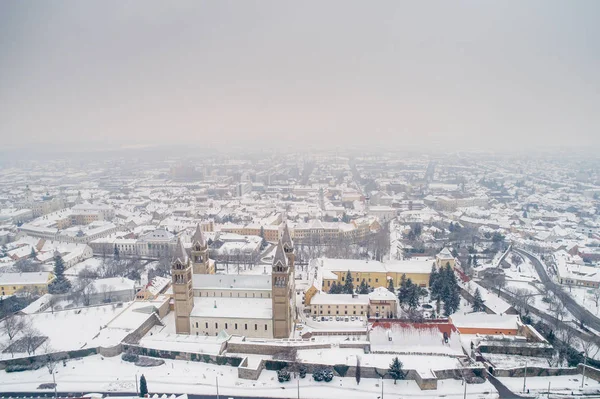 Pecs, Szekesegyhaz en invierno — Foto de Stock