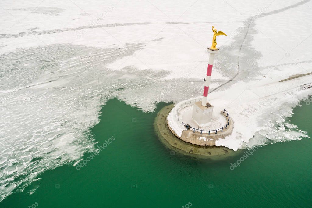 frozen lake Balaton