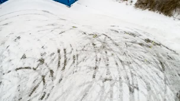 Carro Fazendo Uma Deriva Neve — Vídeo de Stock