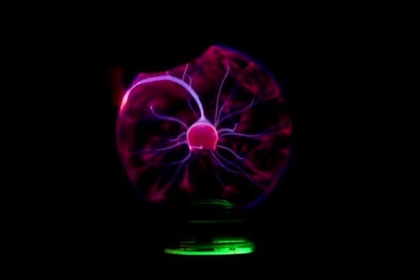 Colorful Plasma Ball Dark Background — Stock Video