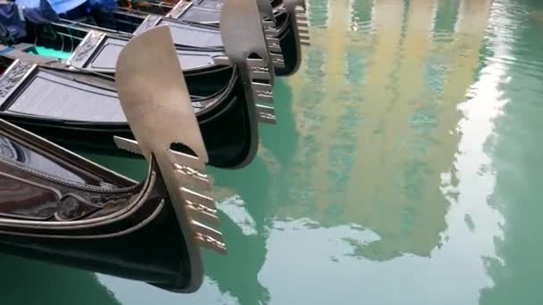 Gondolas Venedig Italien — Stockvideo