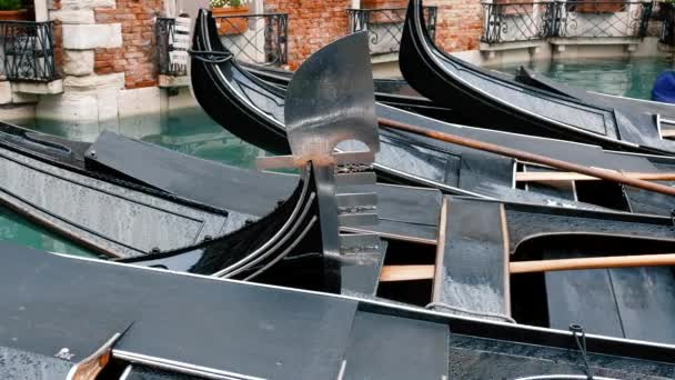 Gondolas Venedig Italien — Stockvideo