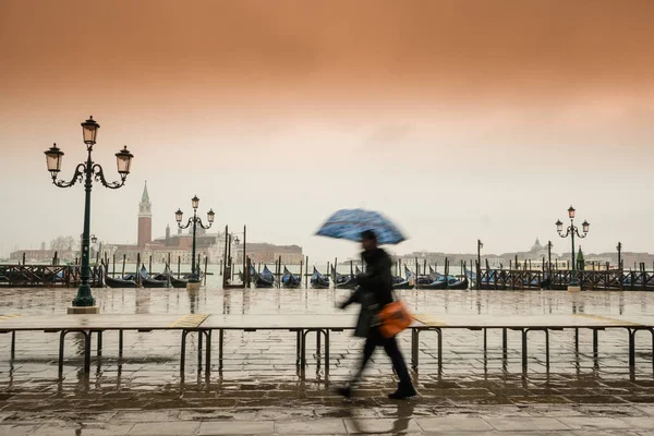 view to San Giorgio Maggiore Venice during aqua alta