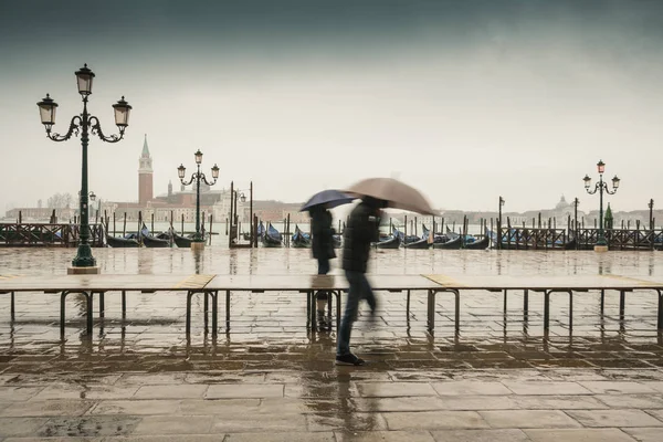 View to San Giorgio Maggiore Venice during aqua alta — Stock Photo, Image