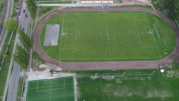 Luchtfoto Voetbal Matchplay — Stockvideo