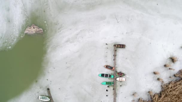 Grietas Hielo Barcos — Vídeos de Stock