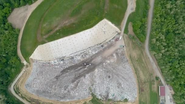 Luchtfoto Drone Weergave Van Stortplaats — Stockvideo