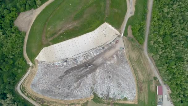 Luchtfoto Drone Weergave Van Stortplaats — Stockvideo