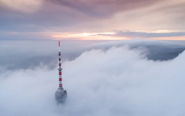 TV tower with cloudy sky — Stock Photo, Image