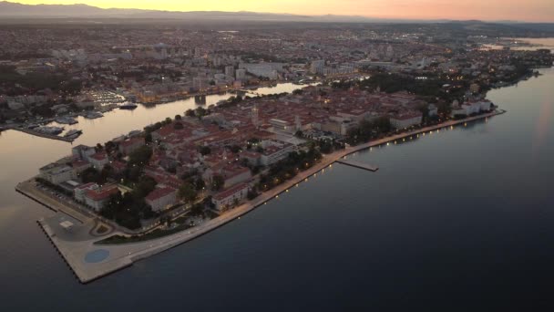Luchtfoto Van Zadar — Stockvideo